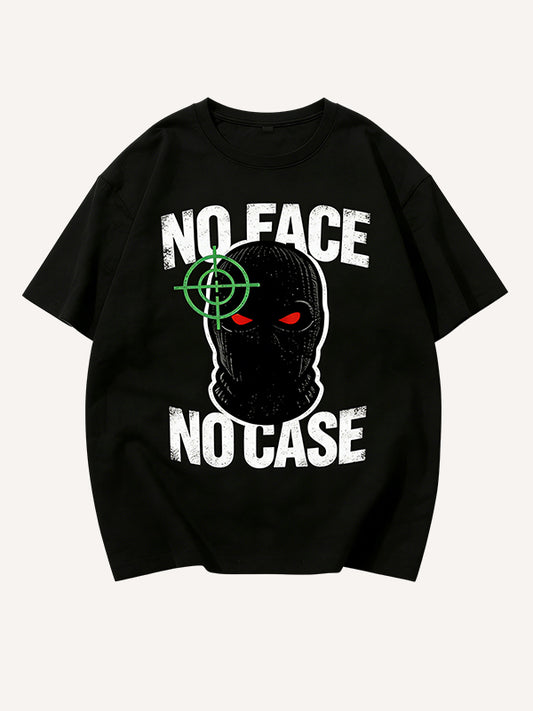 The masked person isn't necessarily wearing a Superman print short-sleeved shirt.