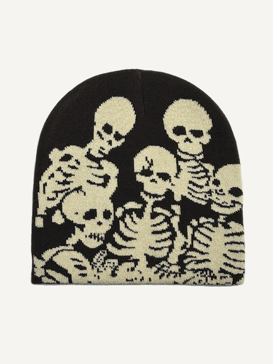 A group of little devils in warm knitted hats