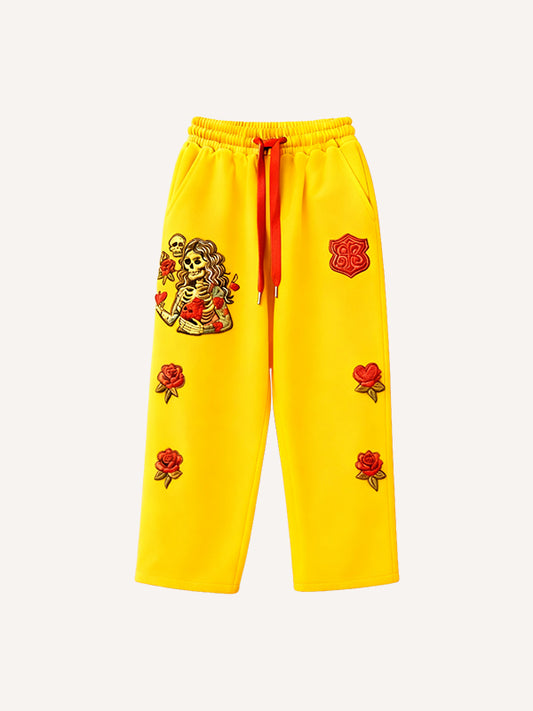 Fashionable Warm Skull Halloween Give You My Heart Printed Pants