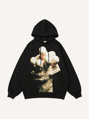 Stylish and peaceful dove soaring with outstretched wings hooded sweatshirt