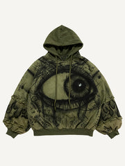 Skull Heart Series Double Pupil Eyes Hand-drawn Illustration High-end Hoodie