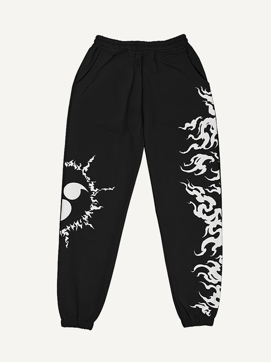 3D three-dimensional tailoring hooded white flame trousers