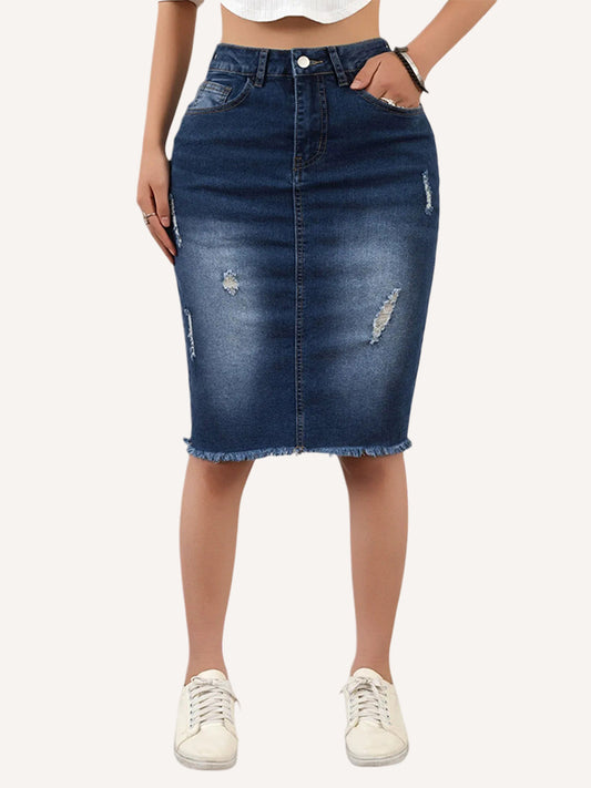 The Power of Faith Is Always By Your Side Washed Denim Shorts