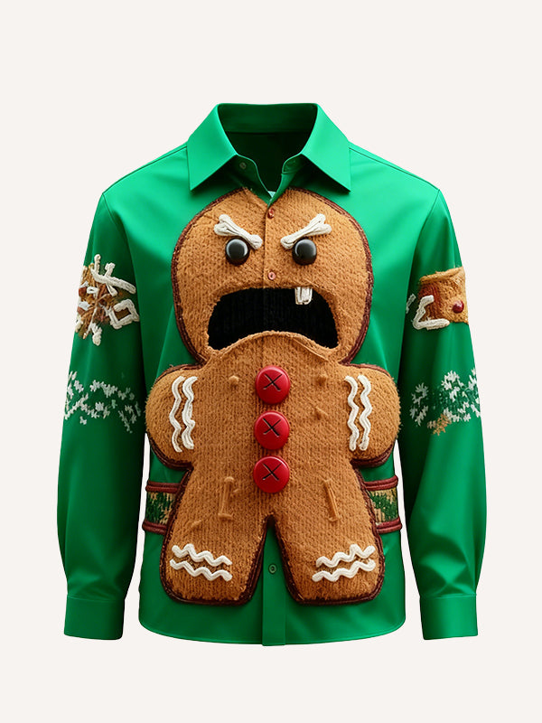Angry Gingerbread Man Fashion Shirt
