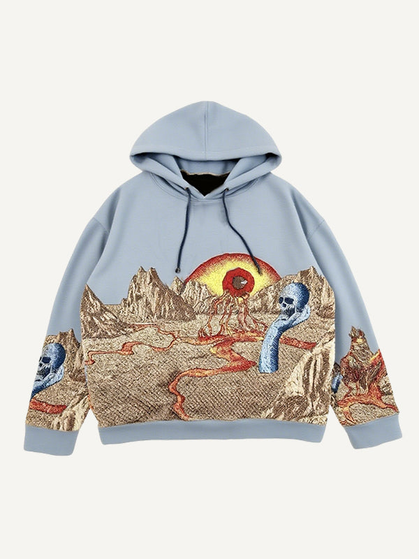 Sunrise Giant Eye Loose Hoodie