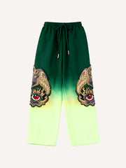 Colorblock All-Seeing Eye and Free Eye Angel Guardian Embroidery Pants