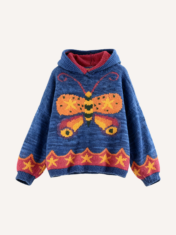Stylish and chic hooded butterfly sweatshirt