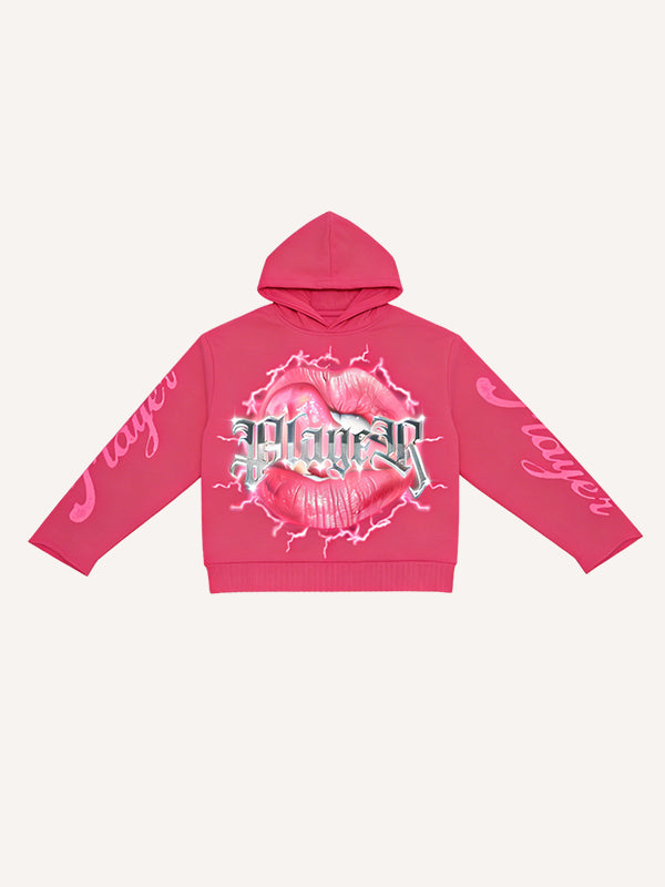 Whose red lips are dangerous yet alluring Printed sweatshirt