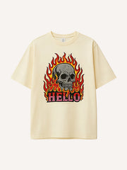 HELLO" Slogan Oversized Cotton Top