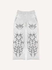Designer classic distressed floral print Pants