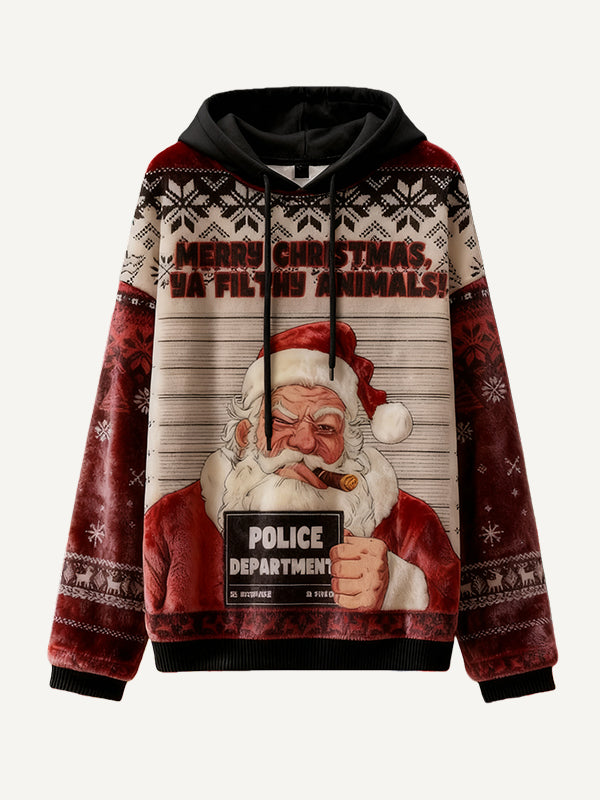 Cute Santa Claus headshot hoodie