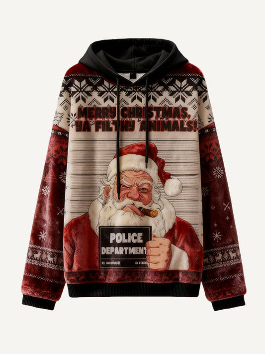 Cute Santa Claus headshot hoodie