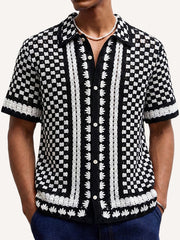 Premium Jacquard Plaid Lapel Shirt, Comfortable & Breathable, High-End Real Shot