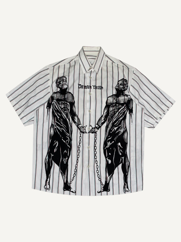 Angels and Demons Hand-Painted Trendy Shirt
