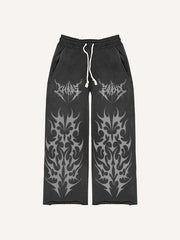 Designer classic distressed floral print Pants