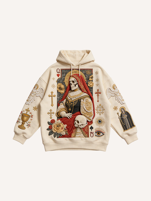 Gothic Style Immortal Virgin Mary Print Hoodie