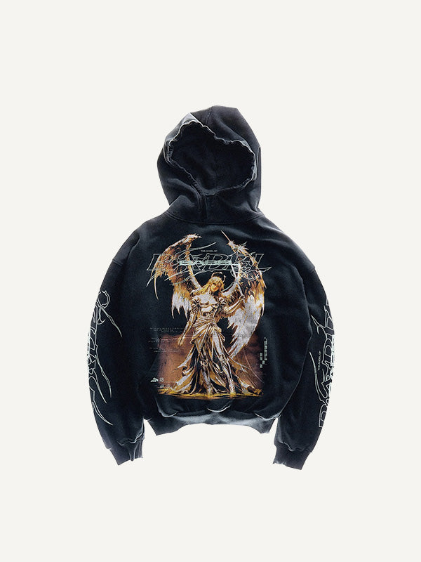 Hand painted angel wings trendy sweatshirt