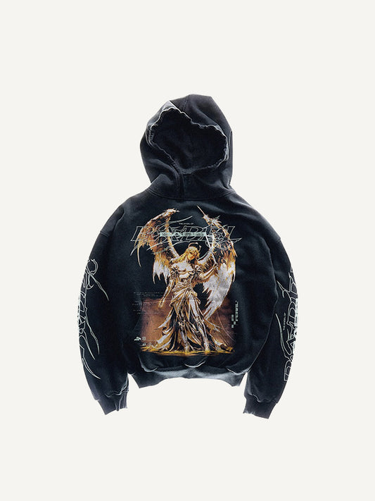 Hand painted angel wings trendy sweatshirt