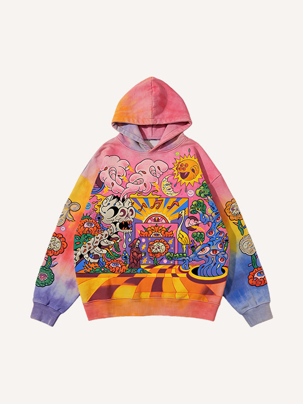 Gradient Y2K style Happy Planet multi-color sweatshirt