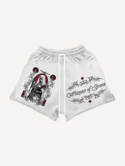 Hand-painted dark witch textured shorts