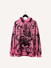 Faith Power Double-Sided Hand-Painted Print Streetwear Hoodie