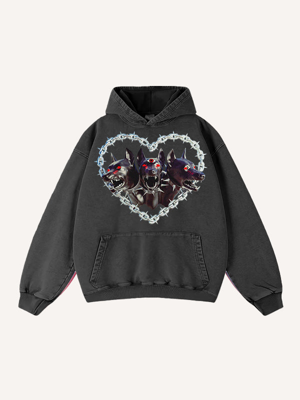 One thought can lead to hell another to heaven Water-washed hoodie