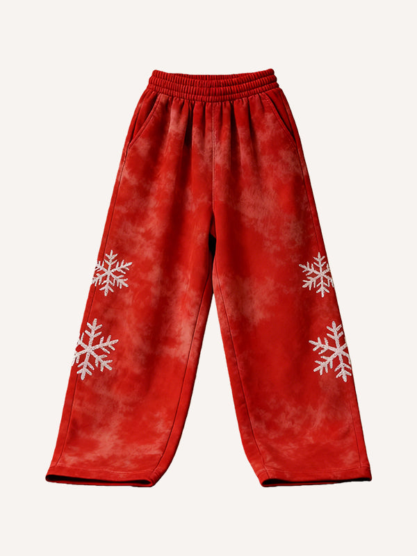 Sparkling Snowflake-themed Hooded Christmas Pants