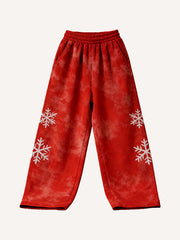 Sparkling Snowflake-themed Hooded Christmas Pants