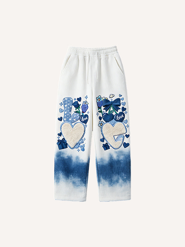 Love needs understanding Corduroy printed trousers