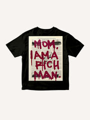 Retro Hip-Hop Hustle Streetwear Oversized Black Cotton Tee