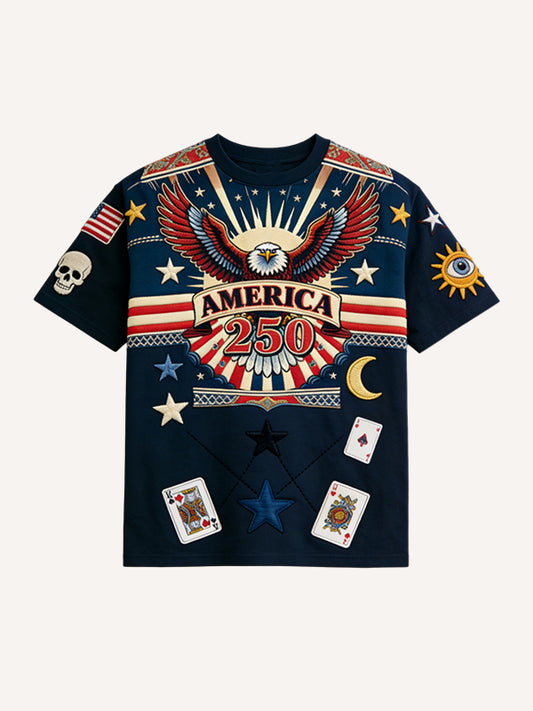 USA 250th Anniversary Cool Vintage Graphic Print T-shirt