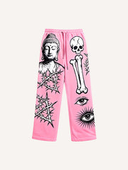 Buddha is salvation of all things printed fashion trousers