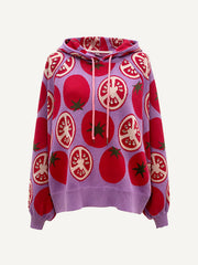Old Money Style Fruit Print Hoodie