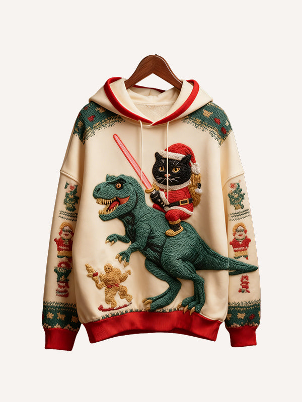 I will ride a dinosaur to see you on Christmas hoodie
