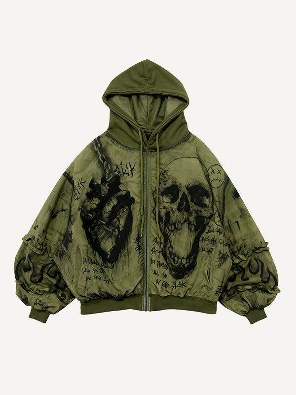 Skull Heart Series Hand-drawn Illustration High-End Hoodie