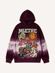 Gradient hand-painted style hooded sweatshirt