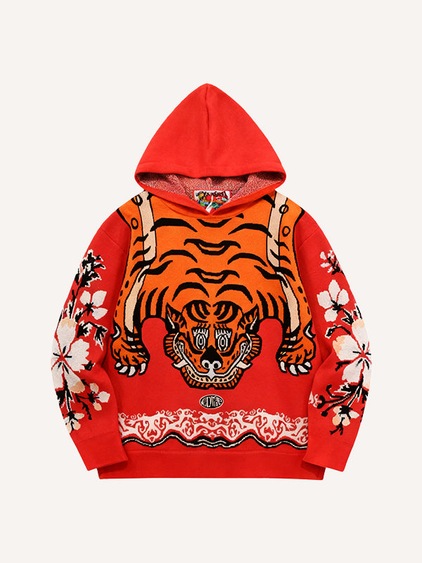 Artistic illustration jacquard print sweatshirt for all seasons