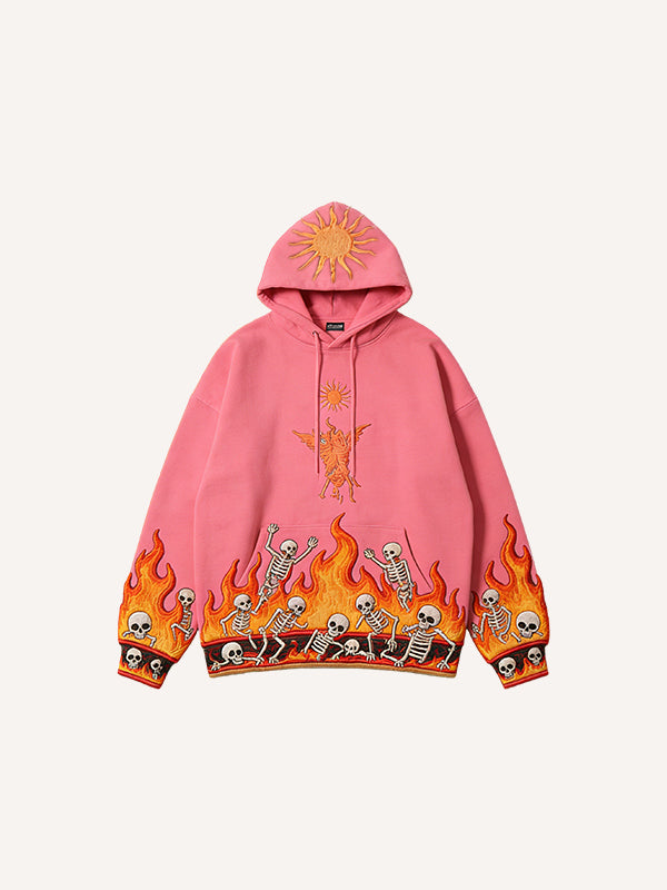 Angels Fallen to Hell Printed Sweatshirt-Pink