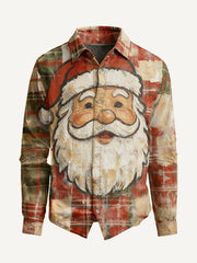 Christmas festive Santa Claus patterned shirt for dads gift