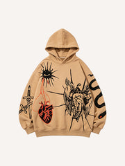 Hand-Drawn Heart Stylish Unique High-End Hoodie