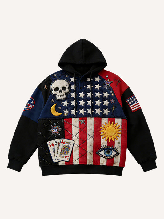 Vintage American Trend Graphic Print Hoodie