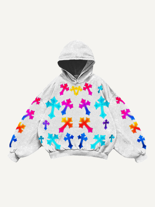 Gradient Shiny Crew Neck Knitted Print Sweatshirt