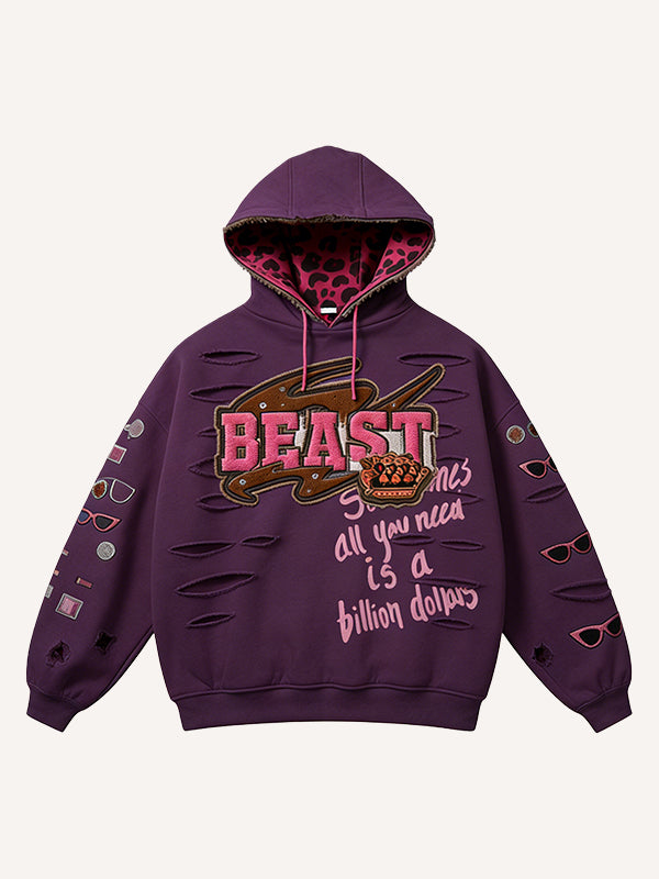 Wild Beast Night Fashion Street Hoodie
