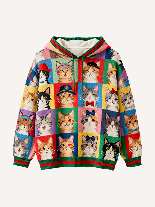 Cute Animal Kitty Squad Collection Adorable Hooded Sweatshirts