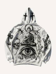 Prophet or Demon Eye Mysterious Power Print Hoodie
