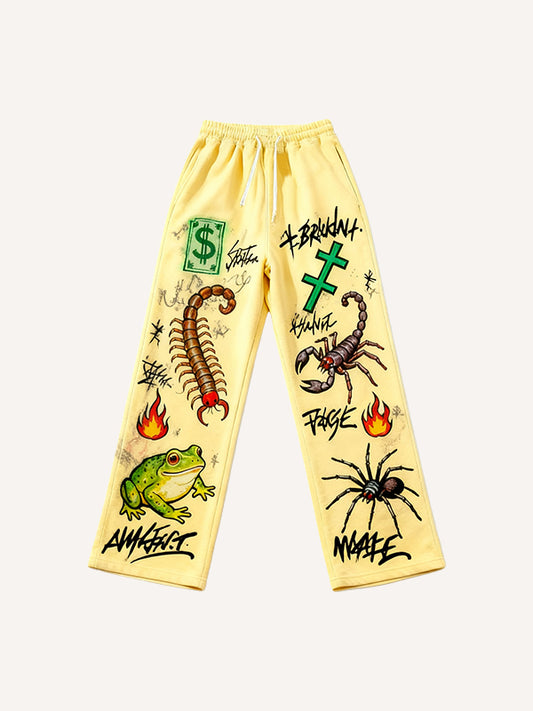 Broken Five Poisons Blessing Mysterious Powers of the East and West Printed Pants