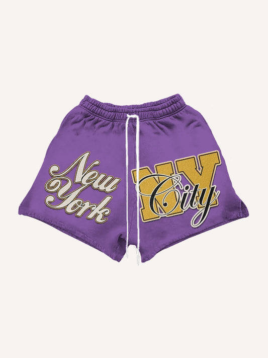 Y2K style stitching fashionable V-neck baseball shorts