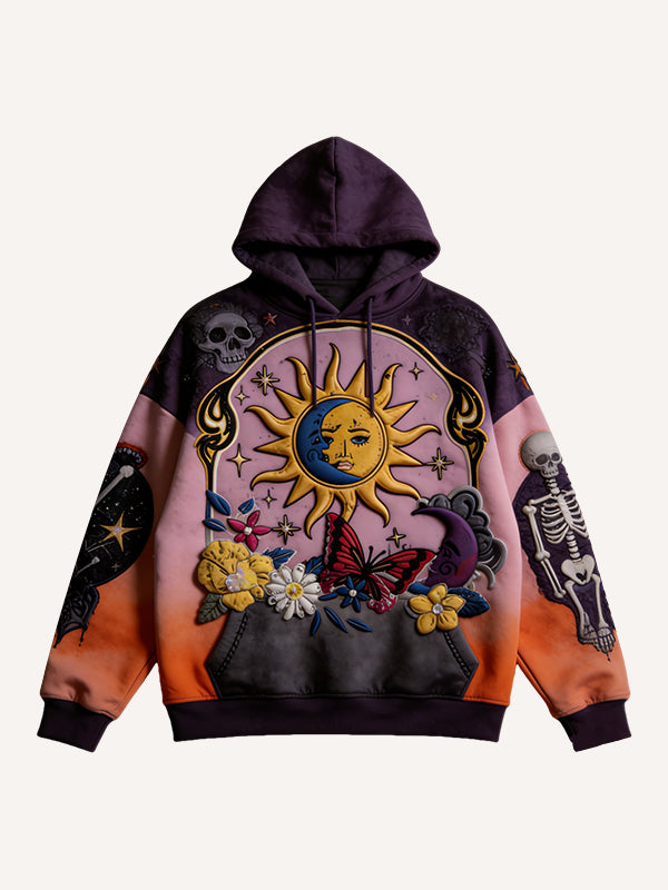 Sun and Moon Classic Gothic Y2K Print Sweatshirt