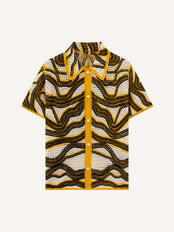 Spring Tiger Pattern Artistic Jacquard Shirt