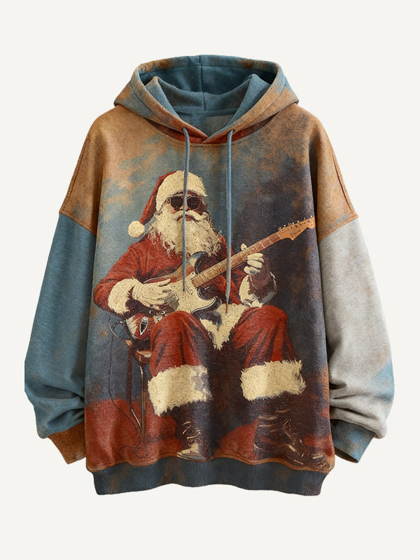 Crazy Christmas Rock Disco Santa Claus Helps You Out with a Hoodie